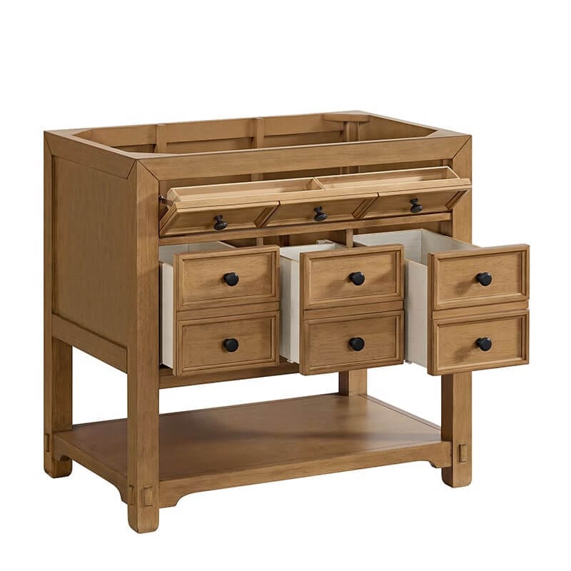 James Martin Malibu 36" Single Vanity Amber Birch Open Bottom Shelf