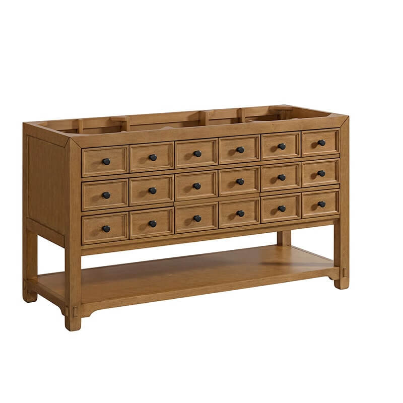 James Martin Malibu 60 Inch Single Vanity Amber Birch Closed Door