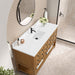 James Martin Malibu 60 Inch Single Vanity Amber Birch With Single Hole Faucet White Zeus Top & Backsplash