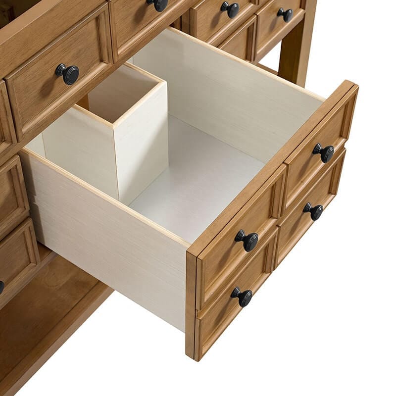 James Martin Malibu 60 Single Vanity Amber Birch Closed Up Drawer