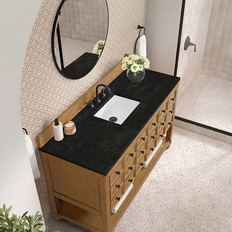 James Martin Malibu 60" Single Vanity in Amber Birch With Phantome Eclos Top