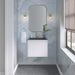 James Martin Mantova 23.6 Inch Single Vanity in Glossy White Without Base With Charcoal Black Composite Stone Top Front View