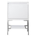 James Martin Mantova 23.6" Single Vanity in Glossy White With Brushed Nickel Base Cabinet Only