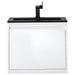 James Martin Mantova 23.6" Single Vanity in Glossy White Without Base Cabinet Only With Charcoal Black Composite Stone Top