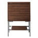 James Martin Mantova 23.6" Single Vanity in Mid Century Walnut With Brushed Nickel Base Cabinet Only