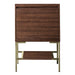 James Martin Mantova 23.6" Single Vanity in Mid Century Walnut With Champagne Brass Base Cabinet Only