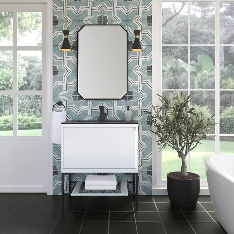 James Martin Mantova 31.5" Single Vanity in Glossy White Front View
