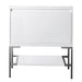 James Martin Mantova 31.5" Single Vanity in Glossy White With Brushed Nickel Base Cabinet Only