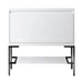 James Martin Mantova 35.4 Inch Single Vanity in Glossy White With Matte Black Base Cabinet Only