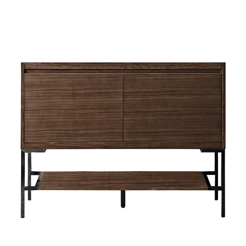 James Martin Mantova 47.3" Inch Single Vanity in Mid Century Walnut With Matte Black Base Cabinet Only