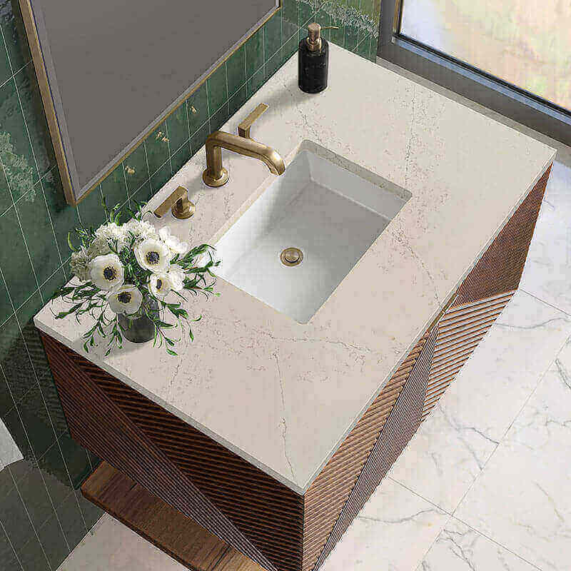 James Martin Marcello 36 inch Single Vanity in Siberian Silestone Top