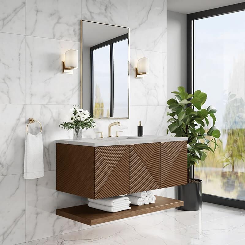 James Martin Marcello 48" Single Vanity Chestnut Corner View