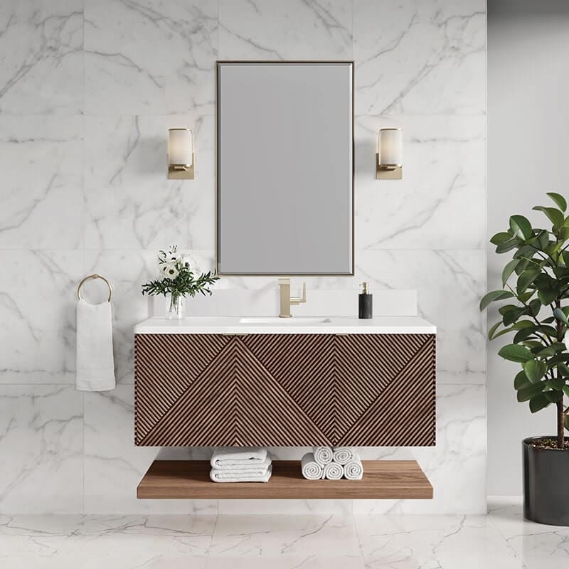 James Martin Marcello 48" Single Vanity Chestnut Front View