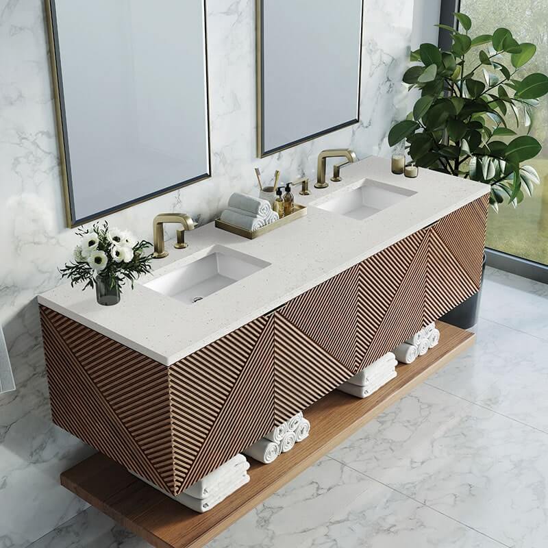 James Martin Marcello 72 Inch Single Vanity Chestnut Lime Delight Silestone Top