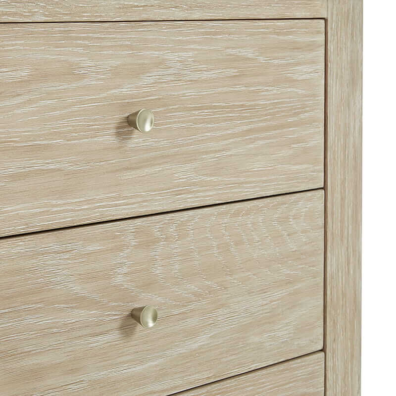 James Martin Marigot 48 Inch Single Vanity in Sunwashed Oak With Champagne Brass Knobs