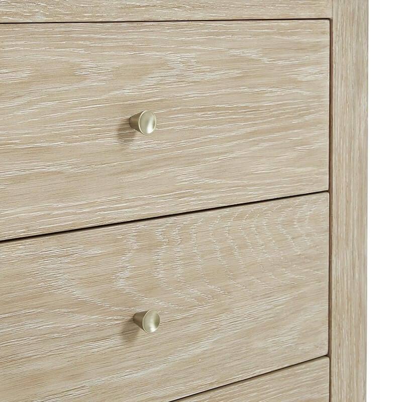 James Martin Marigot 48" Single Vanity in Sunwashed Oak Champagne Brass Knobs