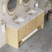 James Martin Marigot 72" Double Vanity in Sunwashed Oak With Carrara White Marble Top