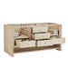 James Martin Marigot 72 Inch Double Vanity in Sunwashed Oak Corner View Open Drawers