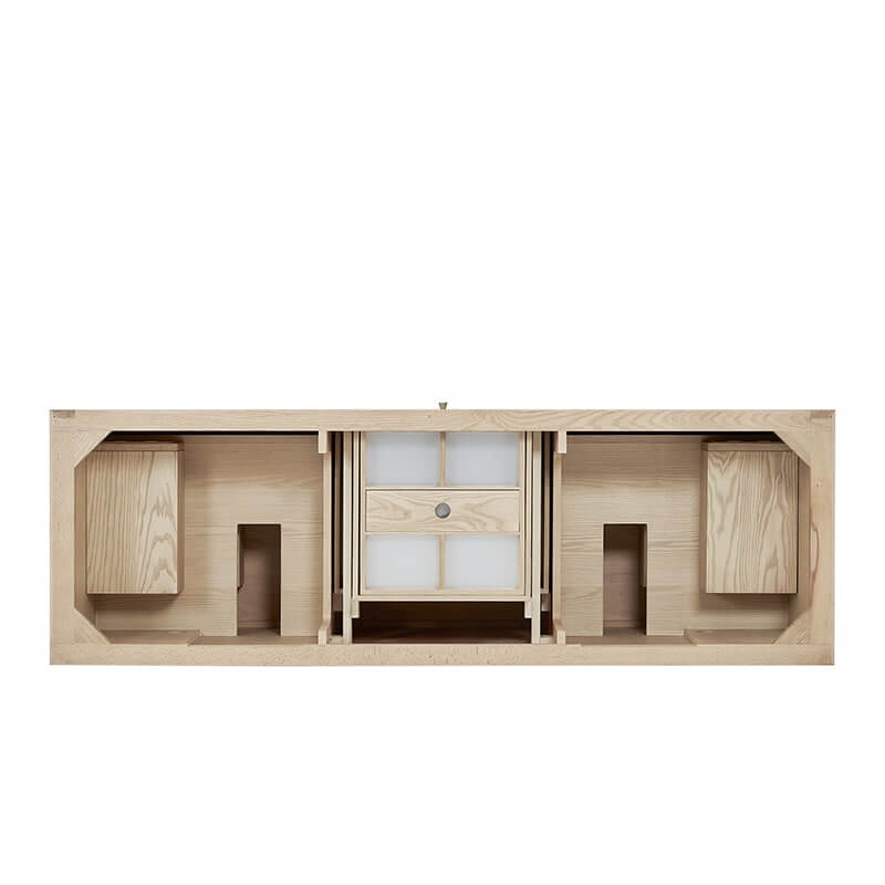 James Martin Marigot 72 Inch Double Vanity in Sunwashed Oak Top View