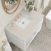 James Martin Myrrin 36 Inch Single Vanity in Bright White With Siberian Silestone Top