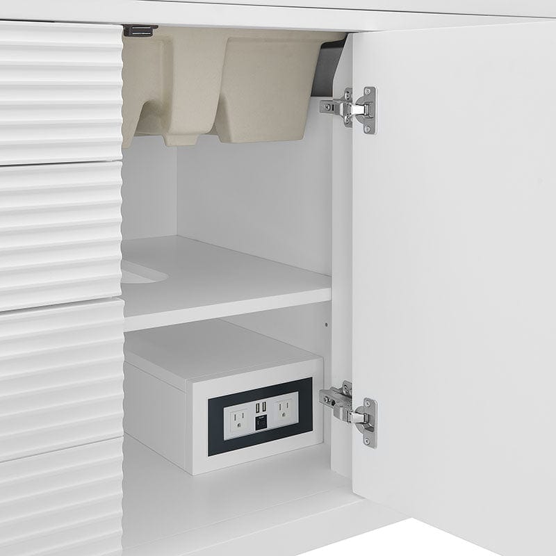 James Martin Myrrin 48 Inch Single Vanity Bright White Electric Outlet