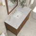 James Martin Myrrin 48 Inch Single Vanity Century Walnut Eternal Jasmine Pearl Silestone Top