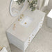 James Martin Myrrin 48 Inch Single Vanity in Bright White With Siberian Silestone Top