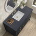James Martin Myrrin 48" Single Vanity Carbon Oak Charcoal Soapstone Silestone Top