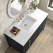 James Martin Myrrin 48" Single Vanity Carbon Oak White Zeus Silestone Top