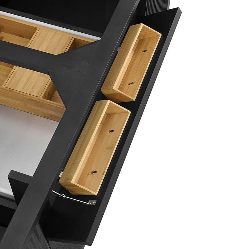 james martin myrrin 60" double vanity carbon oak tip out drawer