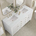James Martin Myrrin 60 Inch Double Vanity Bright White Arctic Fall Solid Surface Top