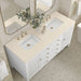 James Martin Myrrin 60 Inch Double Vanity Bright White Eternal Marfil Top