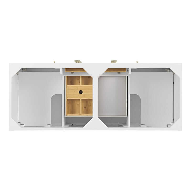 James Martin Myrrin 60 Inch Double Vanity Bright White Top View