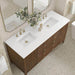 James Martin Myrrin 60 Inch Double Vanity Century Walnut White Zeus Silestone Top