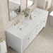 James Martin Myrrin 72" Double Vanity Bright White Lime Delight Silestone Top