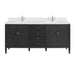 James Martin Myrrin 72" Double Vanity Carbon Oak Single Hole Faucet White Zeus Silestone Top & Backsplash
