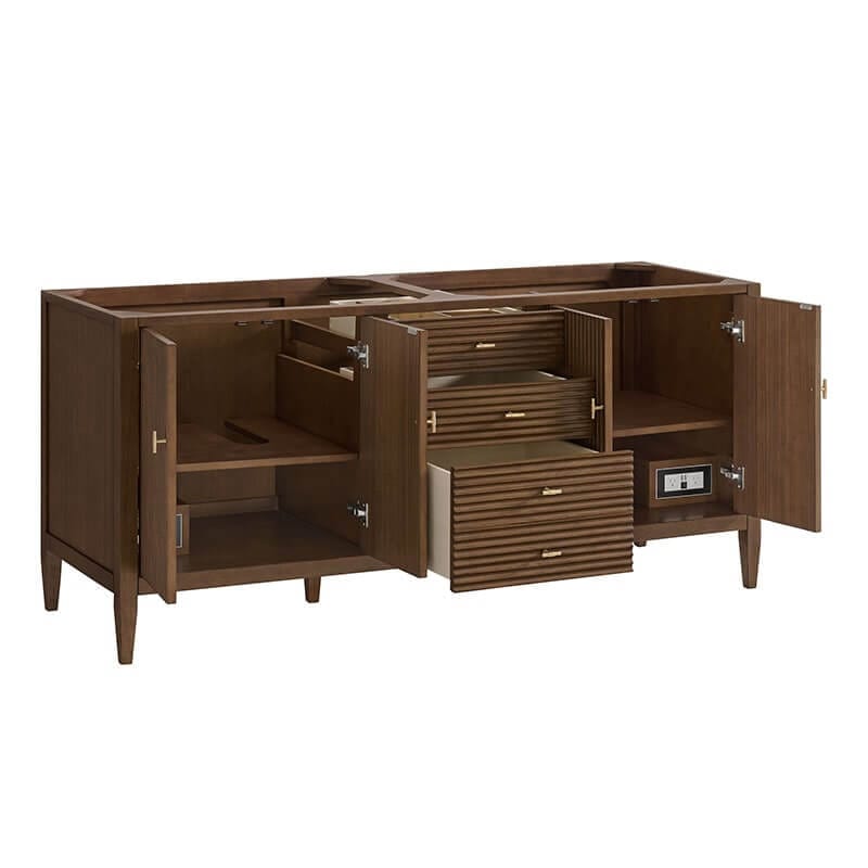 James Martin Myrrin 72 Inch Double Vanity Century Walnut Corner View
