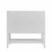 James Martin Olena 36" Single Vanity in Light Mappa Burl and Polished White Back View