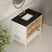 James Martin Olena 36" Single Vanity in Light Mappa Burl and Polished White With Phantome Eclos Top