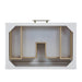 James Martin Olena 36" Single Vanity Light Mappa Burl and Polished White Top View