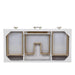 James Martin Olena 48 Inch Single Vanity in Light Mappa Burl and Polished White Top View