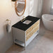 James Martin Olena 48" Single Vanity in Light Mappa Burl and Polished White With Phantome Eclos Top
