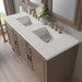 James Martin Portland 60" Double Vanity in Whitewashed Walnut With Lime Delight Silestone Top