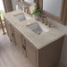 James Martin Portland 60" Double Vanity in Whitewashed Walnut With Tajnar Eclos Top