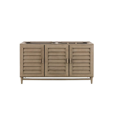 James Martin Portland 60" Double Vanity Whitewashed Walnut Cabinet