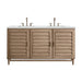 James Martin Portland 60 Double Vanity Whitewashed Walnut Front View