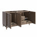 James Martin Portland 60 Inch Double Vanity in Whitewashed Walnut Corner View Open Door and Drawers