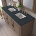 James Martin Portland 60 Inch Double Vanity in Whitewashed Walnut With Charcoal Soapstone Silestone Top