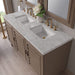 James Martin Portland 60 Inch Double Vanity in Whitewashed Walnut With Victorian Silver Silestone Top