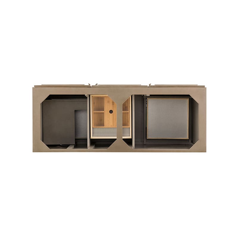 James Martin Portland 60 Inch Double Vanity Whitewashed Walnut Top View